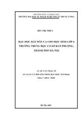 Luận văn Dạy học hát dân ca cho học sinh lớp 6 trường trung học cơ sở Đan Phượng, thành phố Hà Nội