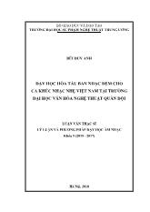 Luận văn Dạy học hòa tấu ban nhạc đệm cho ca khúc nhạc nhẹ Việt Nam tại trường Đại học văn hóa nghệ thuật Quân đội