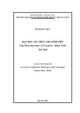 Luận văn Dạy học sáo trúc cho sinh viên trường Đại học Sân khấu - Điện ảnh Hà Nội