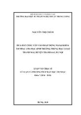 Luận văn Đưa hát chầu văn vào hoạt động ngoại khóa âm nhạc cho học sinh Trường THCS Thanh Mai, huyện Thanh Oai, Hà Nội