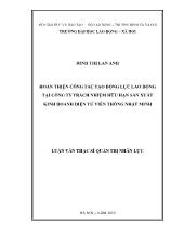 Luận văn Hoàn thiện công tác tạo động lực lao động tại công ty trách nhiệm hữu hạn sản xuất kinh doanh điện tử viễn thông Nhật Minh