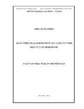 Luận văn Hoàn thiện hoạch định nhân lực công ty TNHH điện tử y tế Meditronic