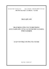 Luận văn Hoạt động công tác xã hội trong giảm nghèo bền vững tại thành phố Nam định, tỉnh Nam Định
