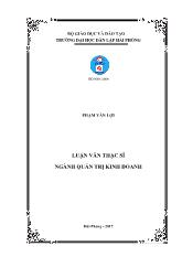 Luận văn Một số giải pháp nâng cao hiệu quả quản trị nguồn nhân lực tại Công ty TNHH ô tô Phúc Lâm