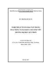 Luận văn Nghệ thuật tuồng đào tấn trong hoạt động ngoại khóa cho sinh viên trường đại học Quy Nhơn