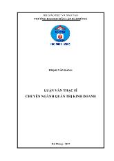 Luận văn Phát triển đội ngũ giáo viên dạy nghề tại trường cao đẳng nghề du lịch và dịch vụ Hải Phòng