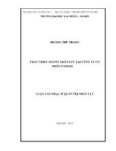 Luận văn Phát triển nguồn nhân lực tại Công ty cổ phần Coma18