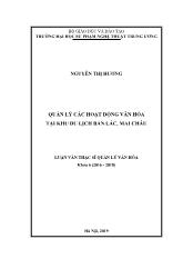 Luận văn Quản lý các hoạt động văn hóa tại khu du lịch Bản lác, Mai Châu