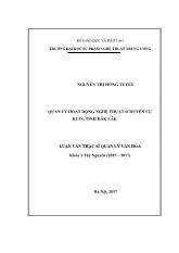 Luận văn Quản lý hoạt động nghệ thuật ở huyện cư Kuin, tỉnh Đắk Lắk
