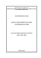 Luận văn Quản lý hoạt động xuất bản tại tỉnh Quảng Ninh