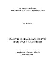 Luận văn Quản lý lễ hội Hoa Lư, xã Trường Yên, huyện Hoa Lư, tỉnh Ninh Bình