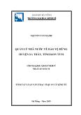 Luận văn Quản lý nhà nước về bảo vệ rừng huyện Sa thầy, tỉnh Kon Tum