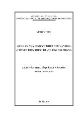 Luận văn Quản lý nhà nước về thiết chế văn hóa ở huyện Kiến Thụy, thành phố Hải Phòng
