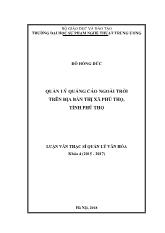 Luận văn Quản lý quảng cáo ngoài trời trên địa bàn thị xã Phú thọ, tỉnh Phú Thọ
