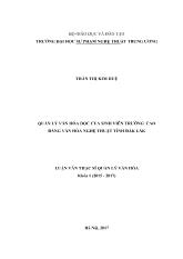 Luận văn Quản lý văn hóa đọc của sinh viên trường Cao đẳng văn hóa nghệ thuật tỉnh Đắk Lắk