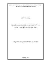 Luận văn Tạo động lực lao động cho nhân lực của công ty Cổ phần Hanel Xốp Nhựa