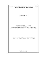 Luận văn Tạo động lực lao động tại trung tâm giới thiệu việc làm Hà Nội