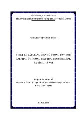 Luận văn Thiết kế bài giảng điện tử trong dạy học âm nhạc ở trường Tiểu học thực nghiệm, Ba Đình, Hà Nội
