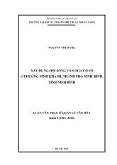 Luận văn Xây dựng đời sống văn hóa cơ sở ở phường Ninh khánh, thành phố Ninh bình, tỉnh Ninh Bình