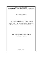 Luận văn Xây dựng đời sống văn hóa cơ sở ở quận Hải an, thành phố Hải Phòng