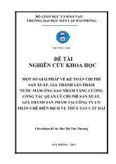 Một số giải pháp về kế toán chi phí sản xuất nước mắm ông sao nhằm tăng cường công tác quản lý giá thành sản phẩm tại Công ty cổ phần chế biến dịch vụ thủy sản Cát Hải