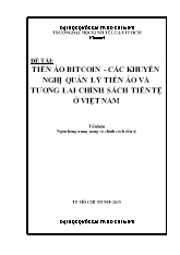 Tiểu luận Tiền ảo bitcoin - Các khuyến nghị quản lý tiền ảo và tương lai chính sách tiền tệ ở Việt Nam
