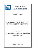 Tóm tắt Luận văn Chuyển dịch cơ cấu kinh tế tại huyện Đại lộc, tỉnh Quảng Nam