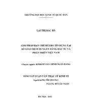 Tóm tắt Luận văn Giải pháp hạn chế rủi ro tín dụng tại sở giao dịch III ngân hàng đầu tư và phát triển Việt Nam
