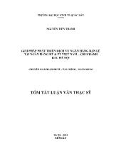 Tóm tắt Luận văn - Giải pháp phát triển dịch vụ ngân hàng bán lẻ tại ngân hàng đầu tư và phát triển Việt Nam – Chi nhánh Bắc Hà Nội