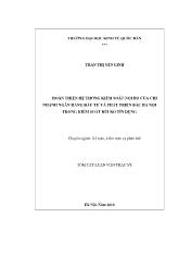 Tóm tắt Luận văn Hoàn thiện hệ thống kiểm soát nội bộ của chi nhánh ngân hàng đầu tư và phát triển bắc Hà nội trong kiểm soát rủi ro tín dụng