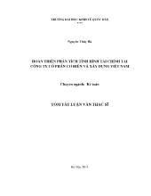Tóm tắt Luận văn - Hoàn thiện phân tích tình hình tài chính tại Công ty cổ phần cơ điện và xây dựng Việt Nam
