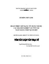 Tóm tắt Luận văn - Hoàn thiện xếp hạng tín dụng nội bộ các doanh nghiệp vay vốn tại ngân hàng thương mại cổ phần quân đội