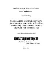 Tóm tắt Luận văn - Nâng cao hiệu quả huy động vốn từ khách hàng cá nhân của ngân hàng thương mại cổ phần ngoại thương Việt Nam – Chi nhánh Hà Nội