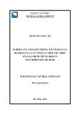 Tóm tắt Luận văn Nghiên cứu công bố thông tin về Báo cáo bộ phận của các Công ty niêm yết trên sở giao dịch chứng khoán thành phố Hồ Chí Minh