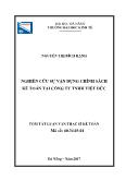 Tóm tắt Luận văn Nghiên cứu sự vận dụng chính sâch kế toán tại công ty TNHH Việt Đức