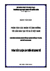 Tóm tắt Luận văn Phân tích các nhân tố ảnh hưởng tới cầu đào tạo từ xa ở Việt Nam