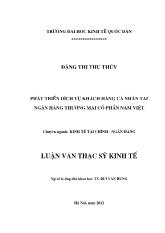 Tóm tắt Luận văn - Phát triển dịch vụ khách hàng cá nhân ở ngân hàng thương mại cổ phần Nam Việt