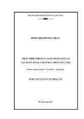 Tóm tắt Luận văn - Phát triển dịch vụ ngân hàng bán lẻ tại ngân hàng thương mại cổ phần bưu điện Liên Việt