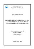 Tóm tắt Luận văn Quản lý nhà nước về du lịch trên địa bàn tỉnh Khăm muộn, nước cộng hòa dân chủ nhân Dân Lào