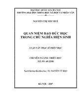 Tóm tắt Luận văn Quan niệm đạo đức học trong chủ nghĩa hiện sinh