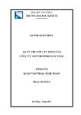 Tóm tắt Luận văn Quản trị vốn lưu động tại công ty Viettronimex Đà Nẵng