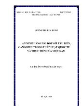 Luận án An ninh hàng hải đối với tàu biển, cảng biển trong pháp luật quốc tế và thực tiễn của Việt Nam