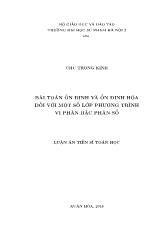 Luận án Bài toán ổn định và ổn định hóa đối với một số lớp phương trình vi phân bậc phân số