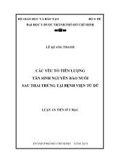 Luận án Các yếu tố tiên lượng tân sinh nguyên bào nuôi sau thai trứng tại bệnh viện Từ Dũ