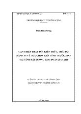 Luận án Can thiệp thay đổi kiến thức, thái độ, hành vi về lựa chọn giới tính trước sinh tại tỉnh Hải dương giai đoạn 2013 - 2016