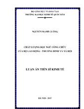 Luận án Chất lượng đội ngũ công chức của bộ lao động - Thương binh và xã hội