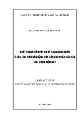 Luận án Chất lượng tổ chức cơ sở đảng nông thôn ở các tỉnh phía Bắc Cộng hòa Dân chủ Nhân dân Lào giai đoạn hiện nay