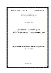 Luận án Chính sách của Trung quốc đối với Campuchia từ năm 1993 đến nay