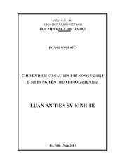 Luận án Chuyển dịch cơ cấu kinh tế nông nghiệp tỉnh Hưng Yên theo hướng hiện đại