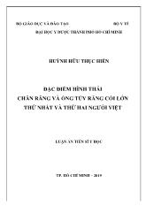 Luận án Đặc điểm hình thái chân răng và ống tủy răng cối lớn thứ nhất và thứ hai người Việt